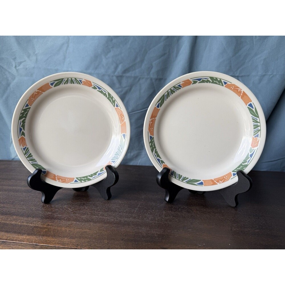 Corelle Hibiscus Salad Plates 7.25" wide Set Of 2